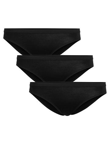 Dámské Spodní Prádlo Icebreaker Merino Siren Bikiny Briefs 3 Pack Černé | CZ 1255OKIR